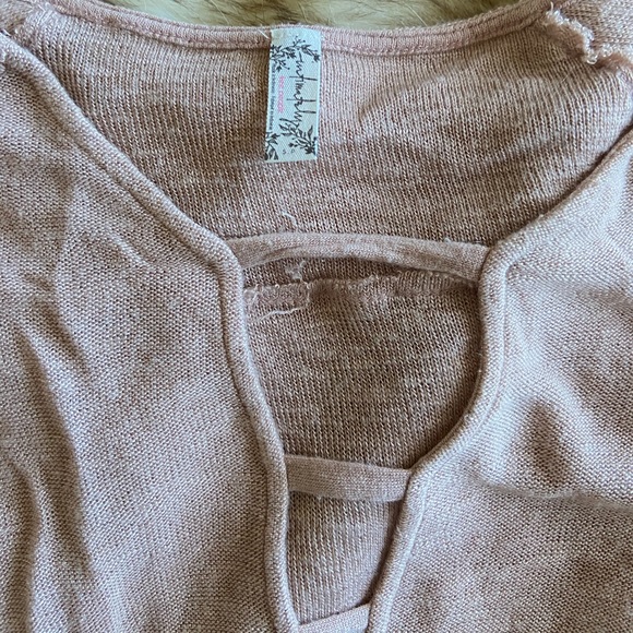 NWOT Free People Stretchy Distressed Long Sleeve - Picture 2 of 3